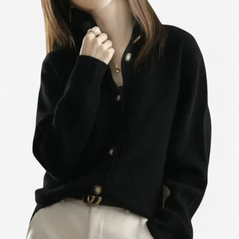 Mallory | Women's Cashmere Cardigan, Classic Button-Front Cardigan | Dressific