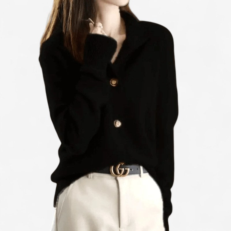 Mallory | Women's Cashmere Cardigan, Classic Button-Front Cardigan | Dressific