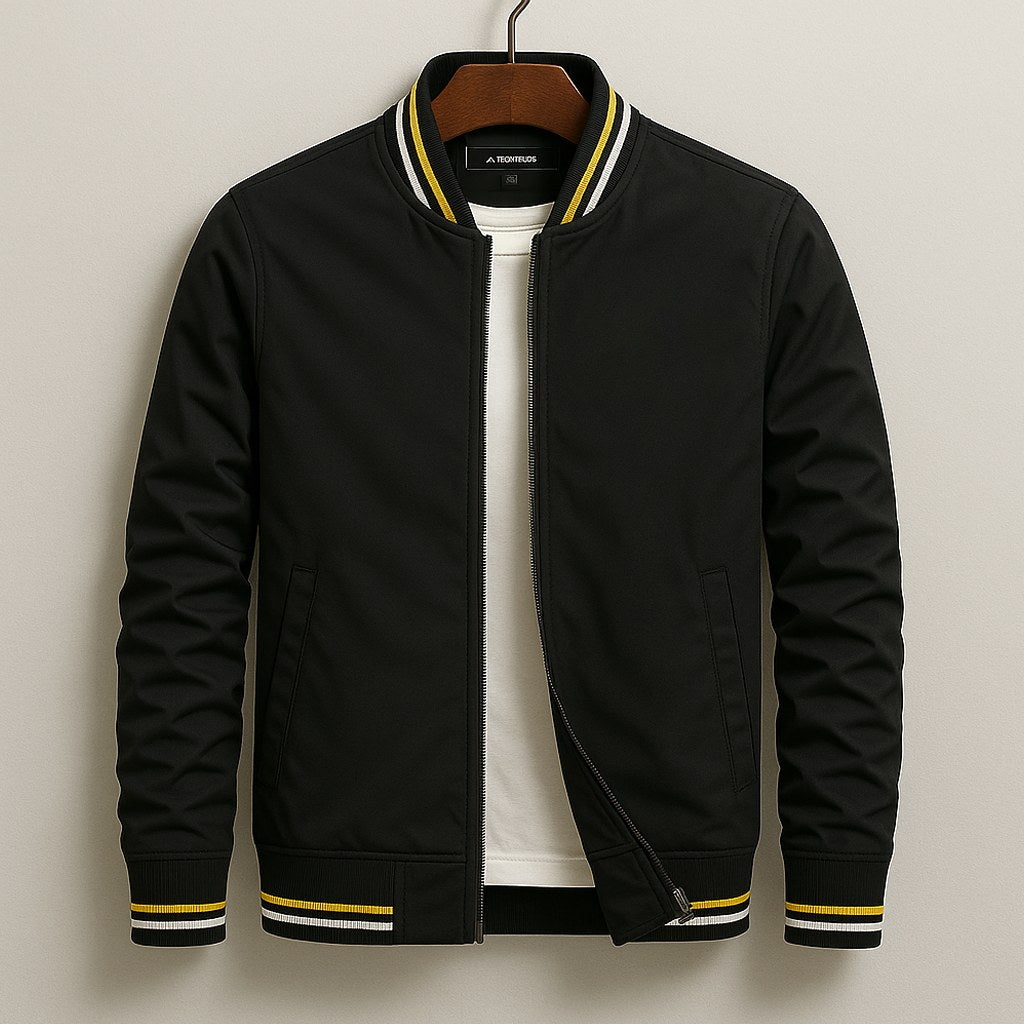 Martin | Lightweight Bomber Jacket with Contrast Details; Sporty Transitional Jacket | My Sweet Wardrobe