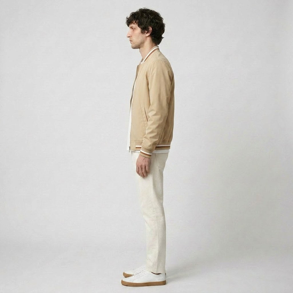 Martin | Lightweight Bomber Jacket with Contrast Details; Sporty Transitional Jacket | My Sweet Wardrobe