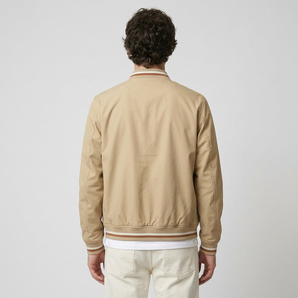 Martin | Lightweight Bomber Jacket with Contrast Details; Sporty Transitional Jacket | My Sweet Wardrobe