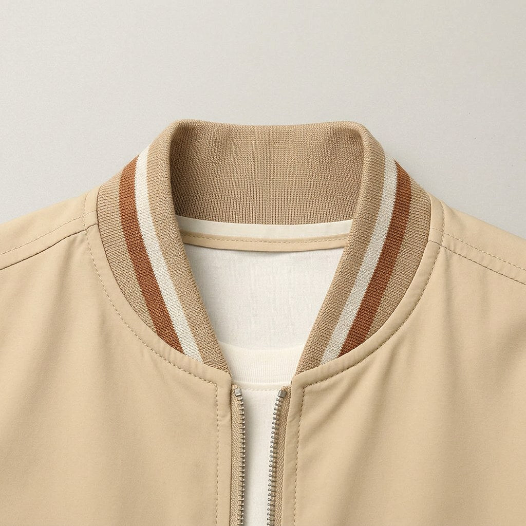 Martin | Lightweight Bomber Jacket with Contrast Details; Sporty Transitional Jacket | My Sweet Wardrobe