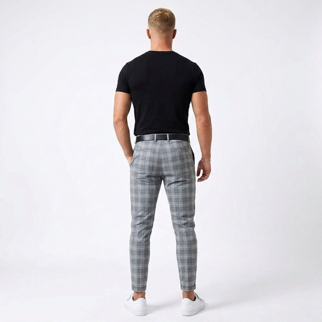 Mark | Men's Windowpane-Pattern Trousers – Elegant Business Trousers | My Sweet Wardrobe