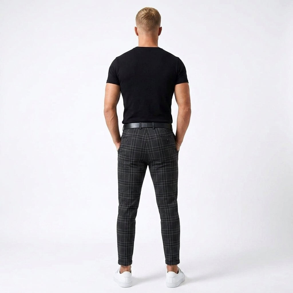 Mark | Men's Windowpane-Pattern Trousers – Elegant Business Trousers | My Sweet Wardrobe