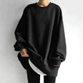 Marianne | Women's Oversized Crew Neck Tunic Sweater, Drop Shoulder Knitwear | My Sweet Wardrobe | Black