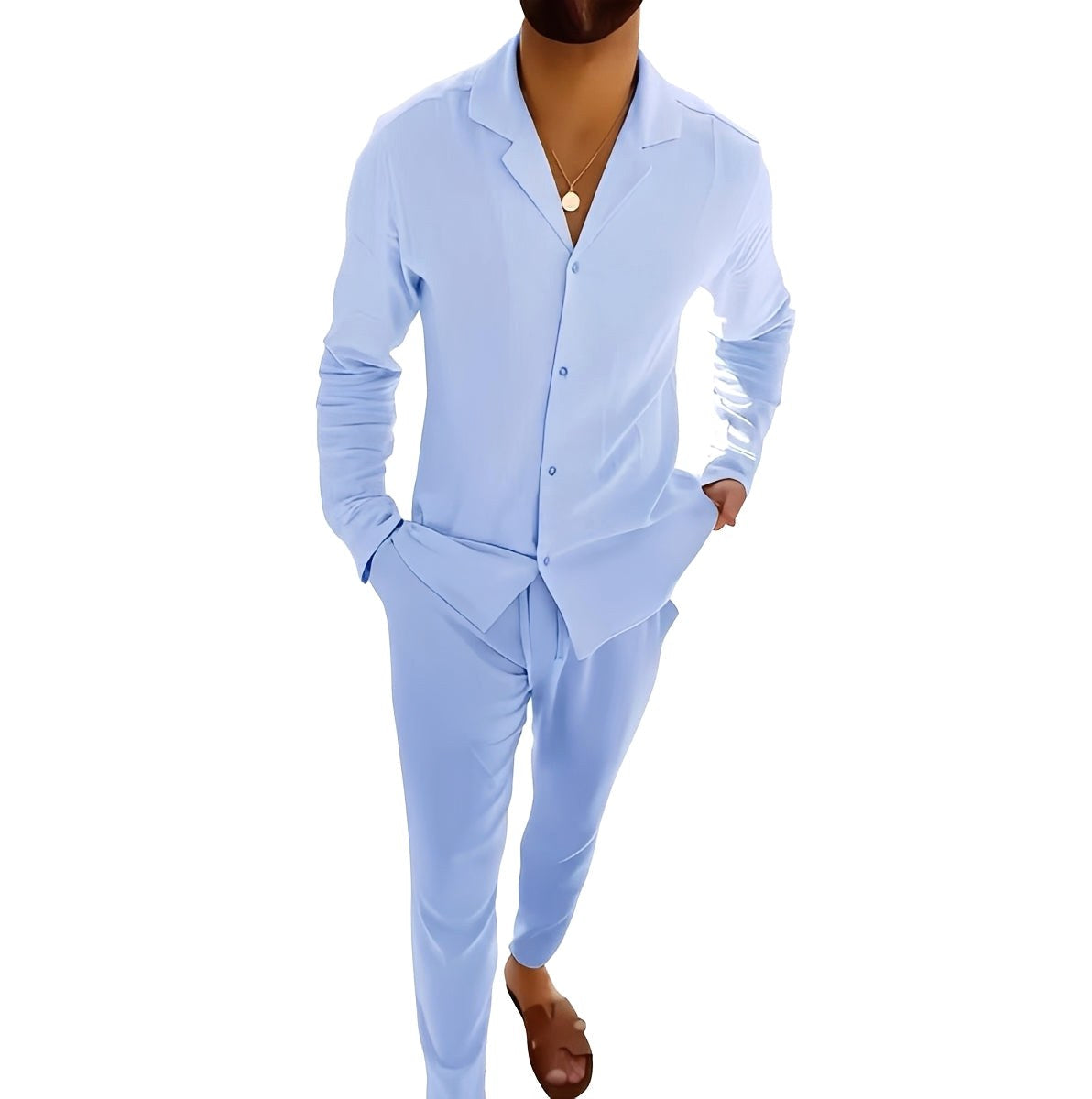 Marcus | Men's Two-Piece Set with Polo Shirt and Pants, Lightweight Set | My Sweet Wardrobe