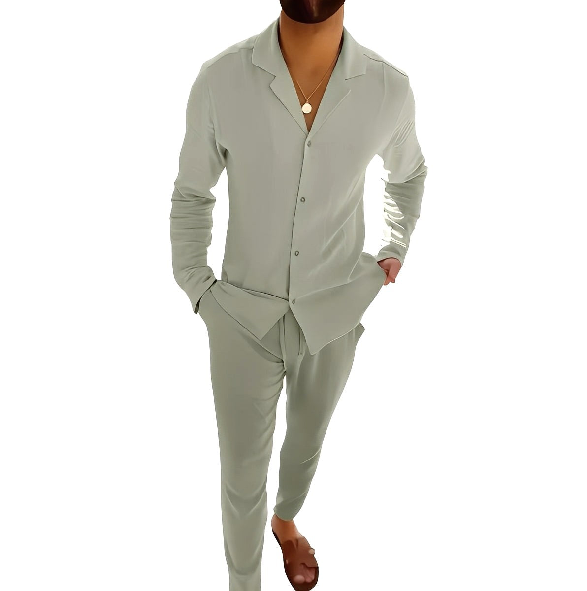 Marcus | Men's Two-Piece Set with Polo Shirt and Pants, Lightweight Set | My Sweet Wardrobe