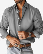 Markus | Smart Men's Shirt with Shape Retention, Durable Everyday Shirt | My Sweet Wardrobe | Grey