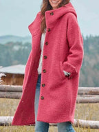 Marlene | Women's Warming Cosy Coat, Elegant Autumn Coat | My Sweet Wardrobe | Pink