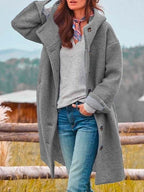Marlene | Women's Warming Cosy Coat, Elegant Autumn Coat | My Sweet Wardrobe | Pink