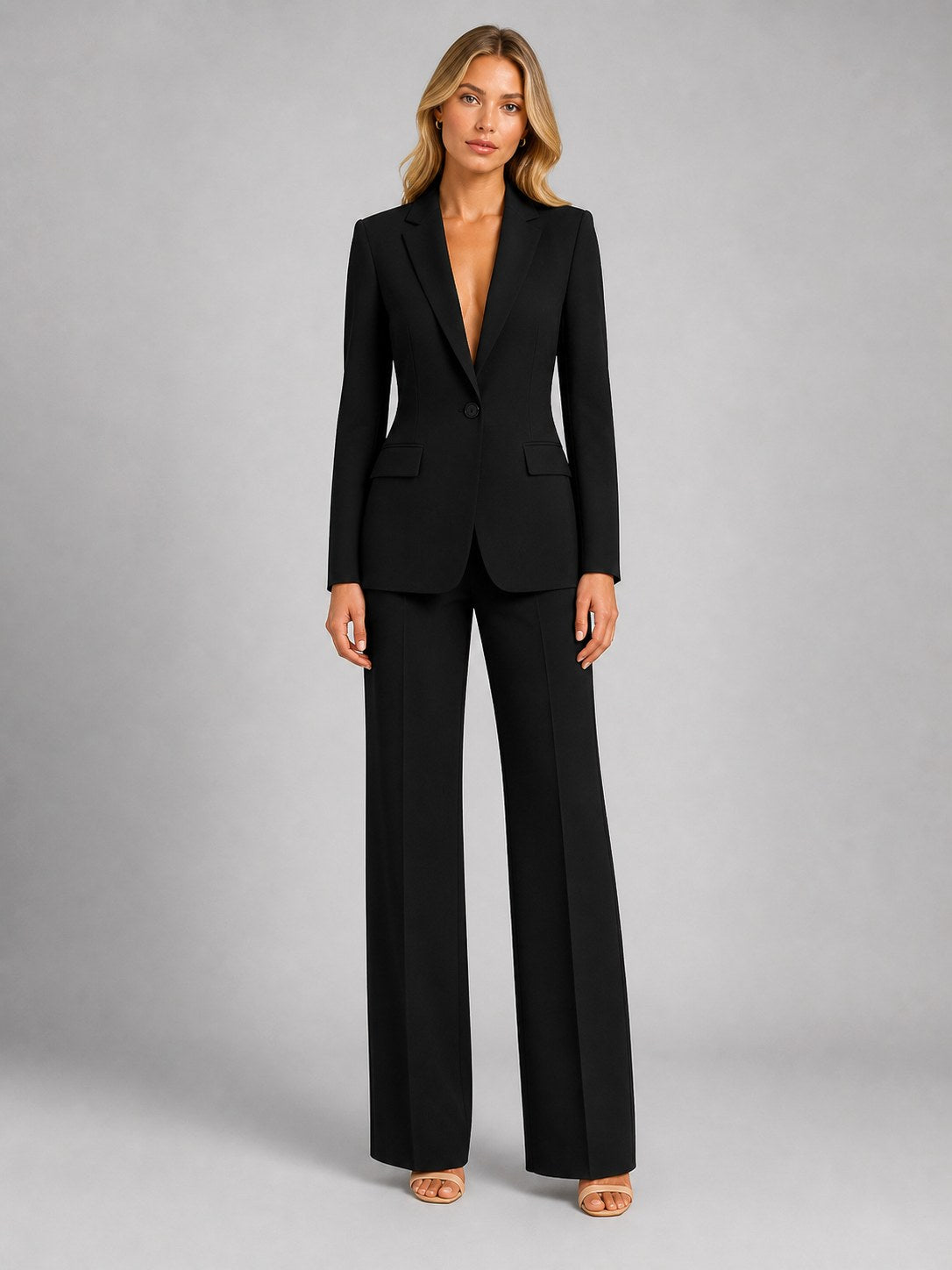 Martha | Women's Tailored Blazer and Wide-Leg Trousers Set, Smart Occasion Suit | My Sweet Wardrobe | Pink