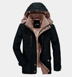 Martin | Men's Winter Coat with Hood and Pockets, Warm Winter Coat | My Sweet Wardrobe | Blue