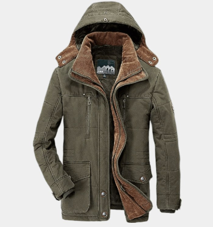 Martin | Men's Winter Coat with Hood and Pockets, Warm Winter Coat | My Sweet Wardrobe | Blue