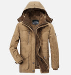 Martin | Men's Winter Coat with Hood and Pockets, Warm Winter Coat | My Sweet Wardrobe | Blue