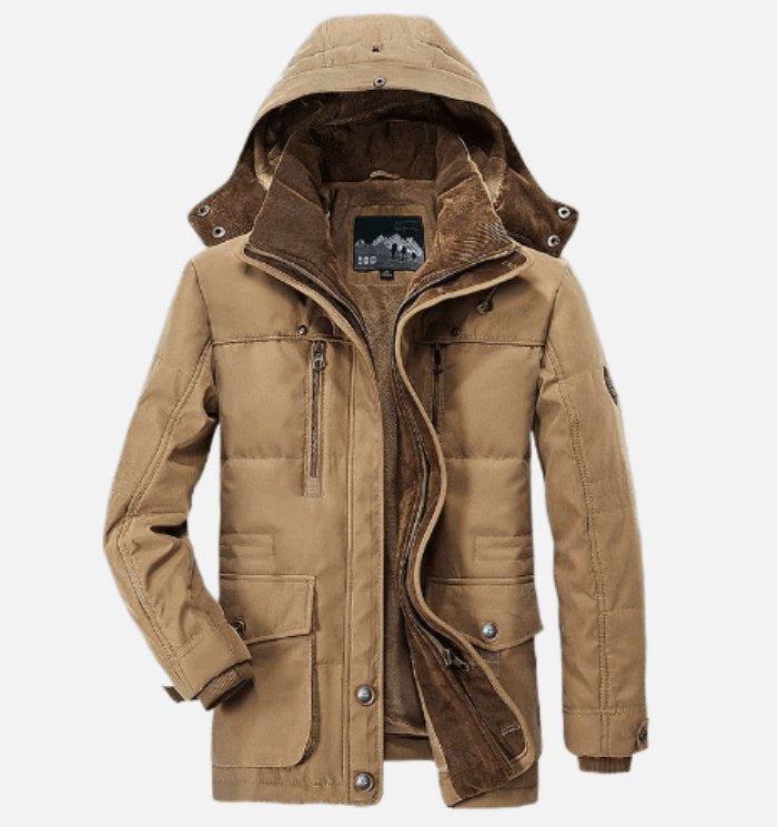 Martin | Men's Winter Coat with Hood and Pockets, Warm Winter Coat | My Sweet Wardrobe | Blue