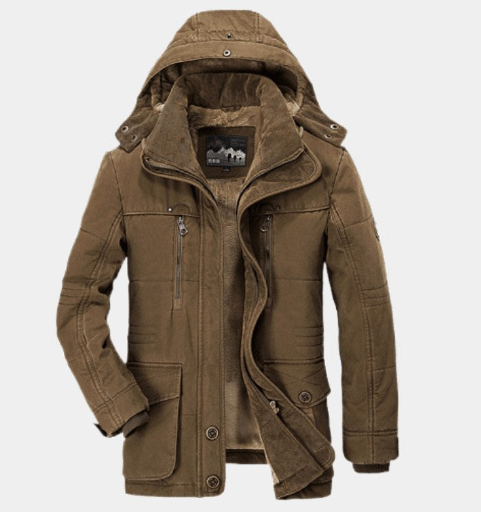 Martin | Men's Winter Coat with Hood and Pockets, Warm Winter Coat | My Sweet Wardrobe | Blue