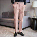 Mason | Men's Double-Pleat High-Waist Trousers, Tailored Tapered Trousers | Dressific