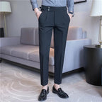 Mason | Men's Double-Pleat High-Waist Trousers, Tailored Tapered Trousers | Dressific