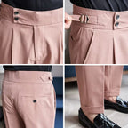 Mason | Men's Double-Pleat High-Waist Trousers, Tailored Tapered Trousers | Dressific