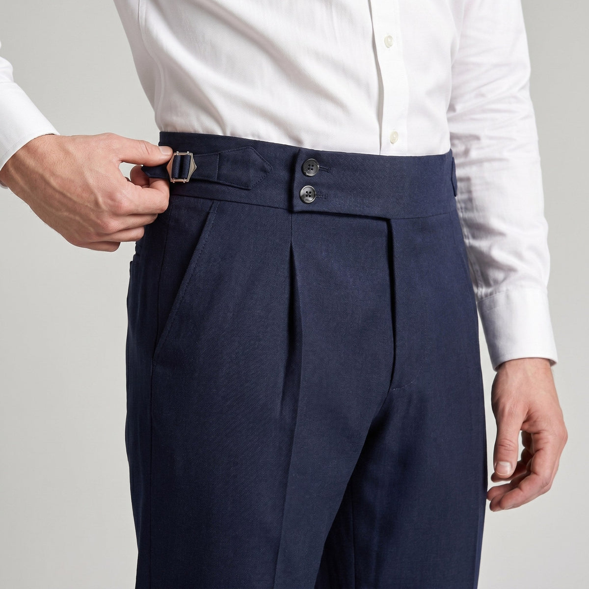 Mason | Men's Double-Pleat High-Waist Trousers, Tailored Tapered Trousers | Dressific
