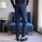 Mason | Men's Double-Pleat High-Waist Trousers, Tailored Tapered Trousers | Dressific
