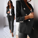 Matilda | Women's Slim-Fit Two-Piece Suit, Double-Breasted Blazer Suit | My Sweet Wardrobe