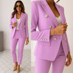 Matilda | Women's Slim-Fit Two-Piece Suit, Double-Breasted Blazer Suit | My Sweet Wardrobe