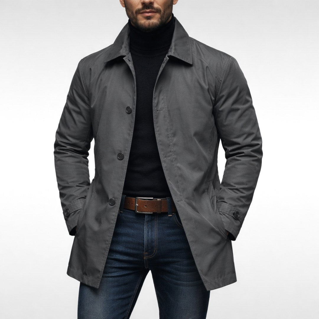 Matthias | Men's Jacket with Water-Resistant Surface, Modern Autumn Jacket | My Sweet Wardrobe | Grey