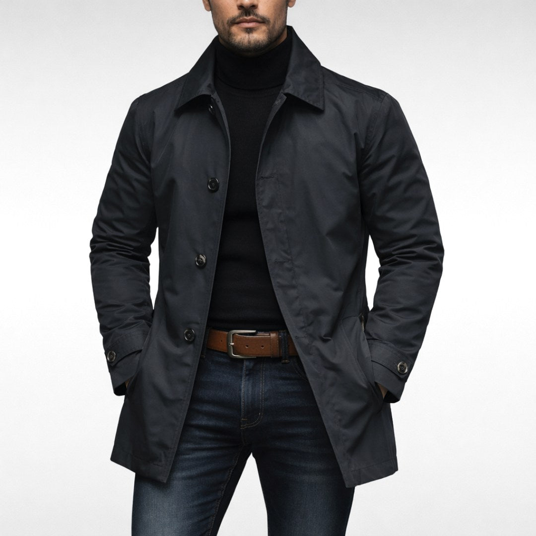 Matthias | Men's Jacket with Water-Resistant Surface, Modern Autumn Jacket | My Sweet Wardrobe | Navy Blue