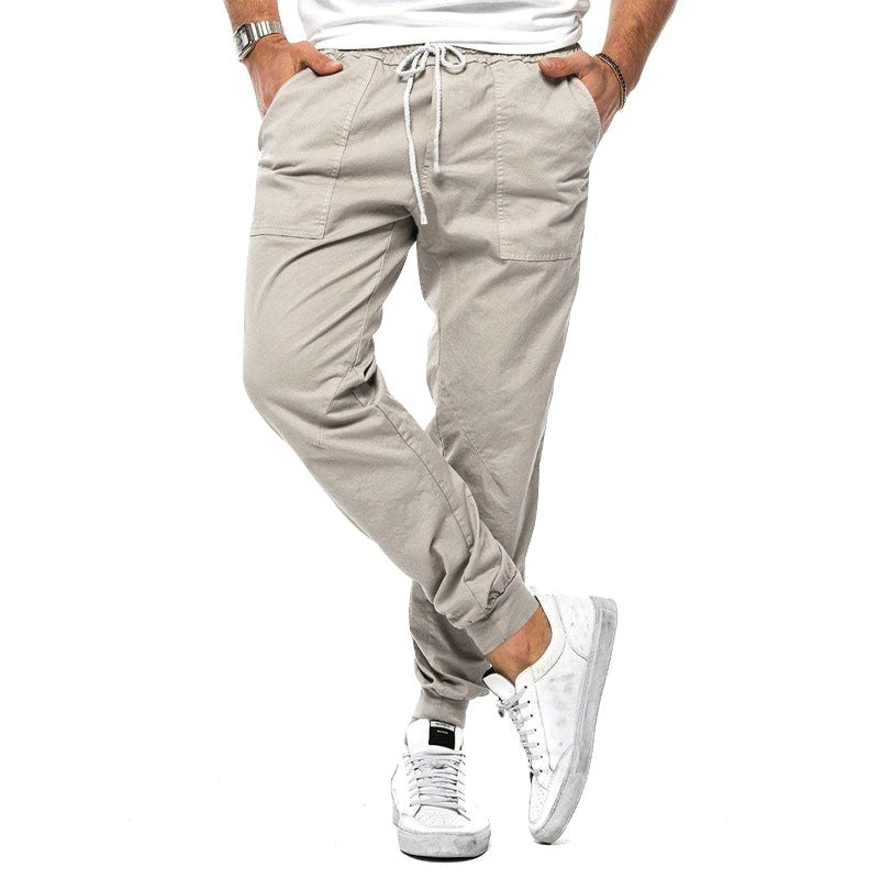 Max | Men's Slim-Fit Jogger Trousers, Drawstring Waist Casual Trousers | My Sweet Wardrobe | Beige