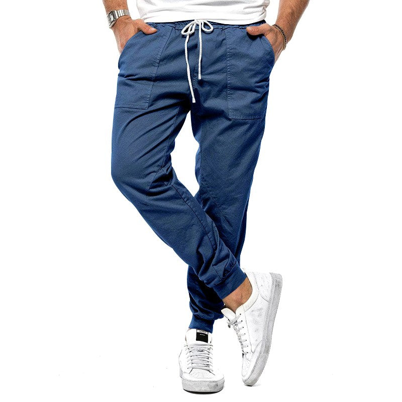 Max | Men's Slim-Fit Jogger Trousers, Drawstring Waist Casual Trousers | My Sweet Wardrobe | Jeansblau