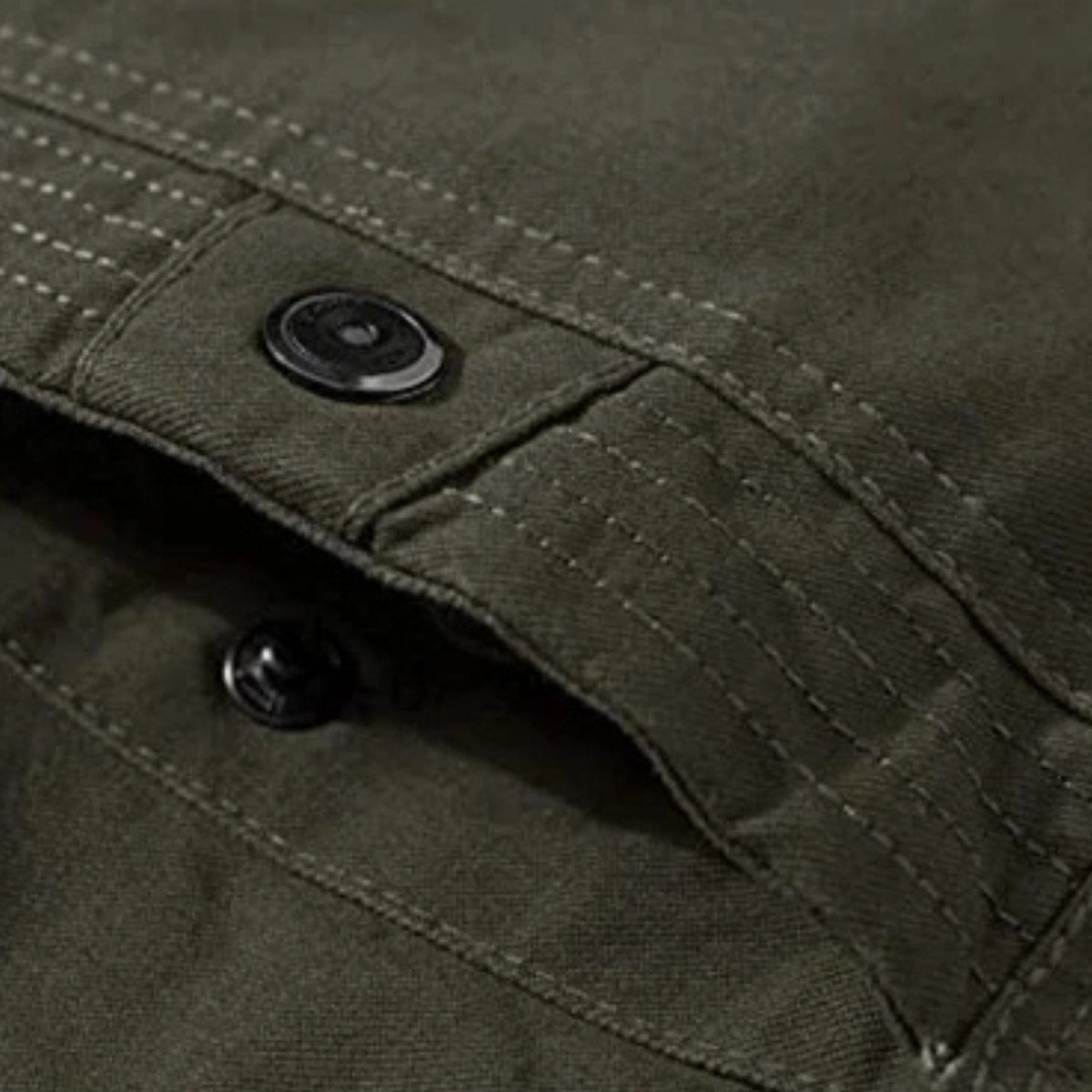 Maxwell | Men's Fleece-Lined Zip-Up Jacket, Military-Style Autumn Coat | My Sweet Wardrobe