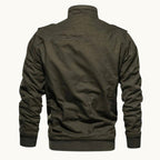 Maxwell | Men's Fleece-Lined Zip-Up Jacket, Military-Style Autumn Coat | My Sweet Wardrobe