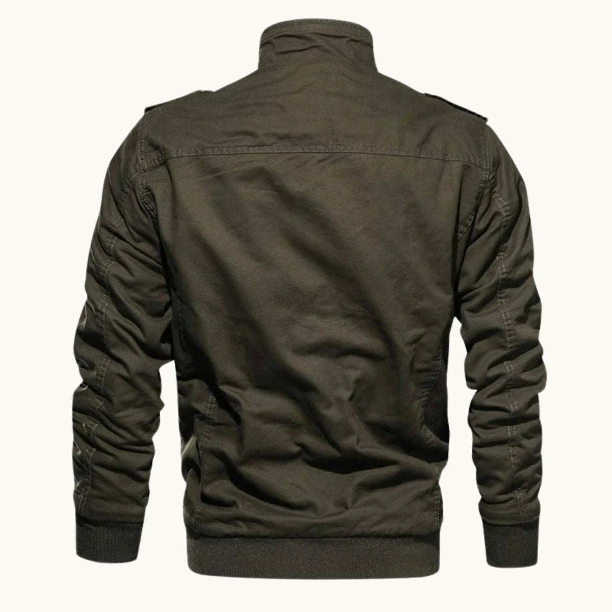 Maxwell | Men's Fleece-Lined Zip-Up Jacket, Military-Style Autumn Coat | My Sweet Wardrobe