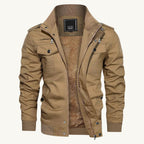 Maxwell | Men's Fleece-Lined Zip-Up Jacket, Military-Style Autumn Coat | My Sweet Wardrobe