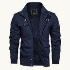 Maxwell | Men's Fleece-Lined Zip-Up Jacket, Military-Style Autumn Coat | My Sweet Wardrobe