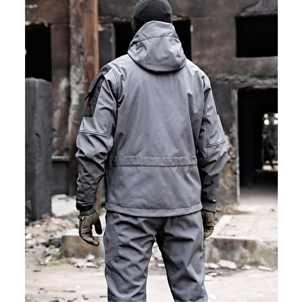 Michael | Men's Waterproof Thermal Suit with Multiple Pockets, Functional Autumn Tracksuit | My Sweet Wardrobe | Grey 2-Pack