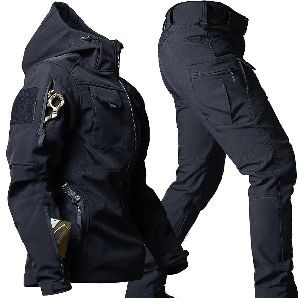 Michael | Men's Waterproof Thermal Suit with Multiple Pockets, Functional Autumn Tracksuit | My Sweet Wardrobe | Grey 2-Pack