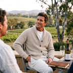 Michael | Men's Shawl Collar Cardigan with Button Front, Ribbed Knit Long Sleeve Cardigan | My Sweet Wardrobe