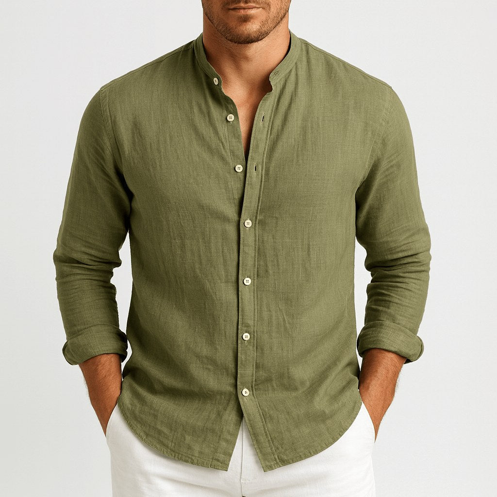 Michael | Men's Loose-Fit Natural Linen Shirt – Classic Casual Shirt | My Sweet Wardrobe