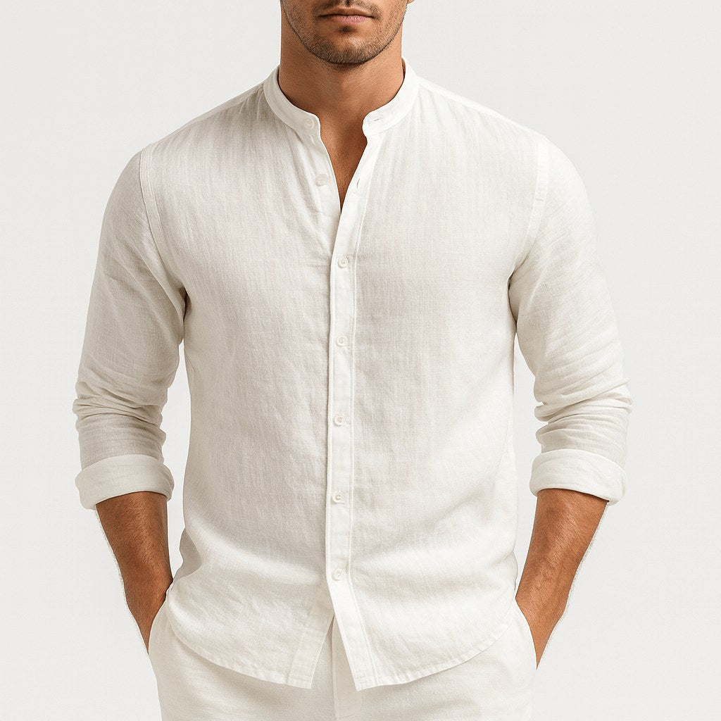 Michael | Men's Loose-Fit Natural Linen Shirt – Classic Casual Shirt | My Sweet Wardrobe