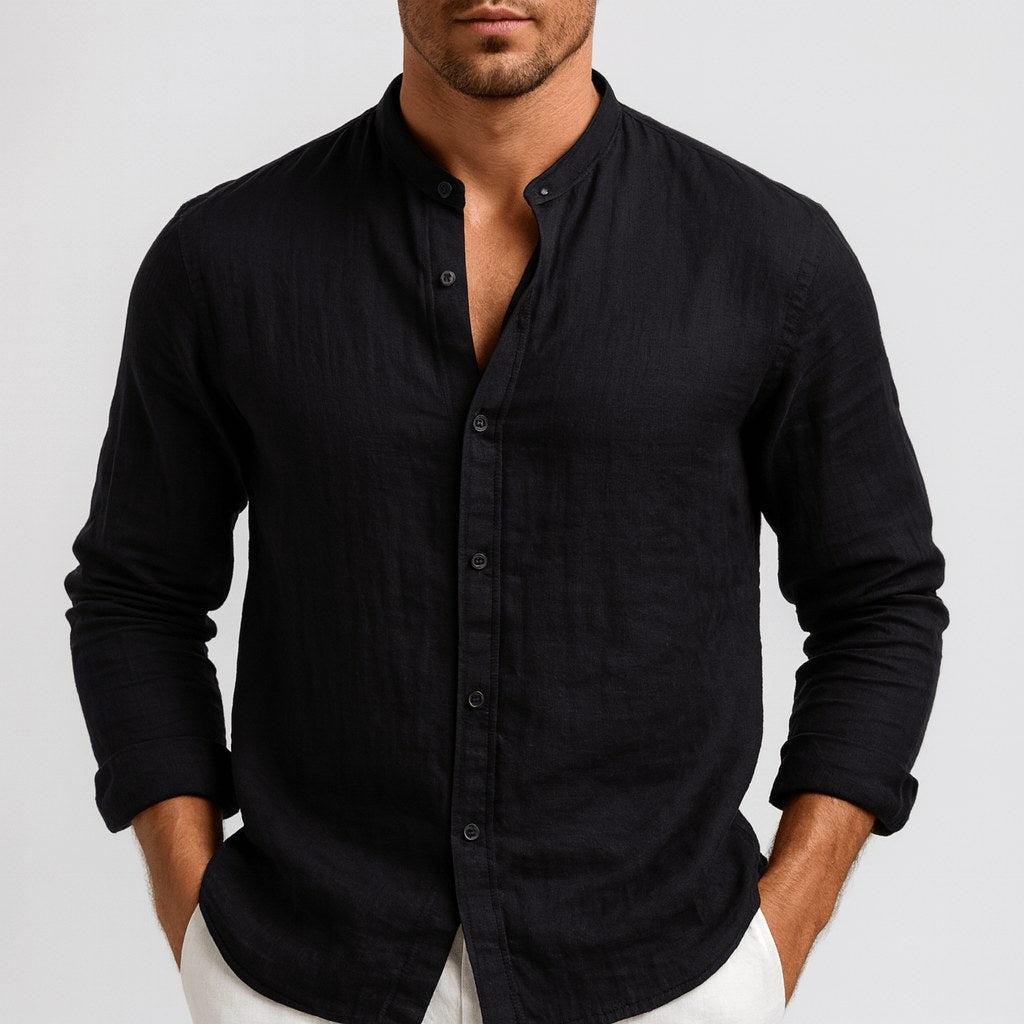 Michael | Men's Loose-Fit Natural Linen Shirt – Classic Casual Shirt | My Sweet Wardrobe