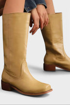 Millie | Women's Knee-High Leather Boots with Block Heel, Elegant Leather Boots | My Sweet Wardrobe