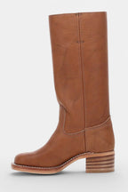Millie | Women's Knee-High Leather Boots with Block Heel, Elegant Leather Boots | My Sweet Wardrobe