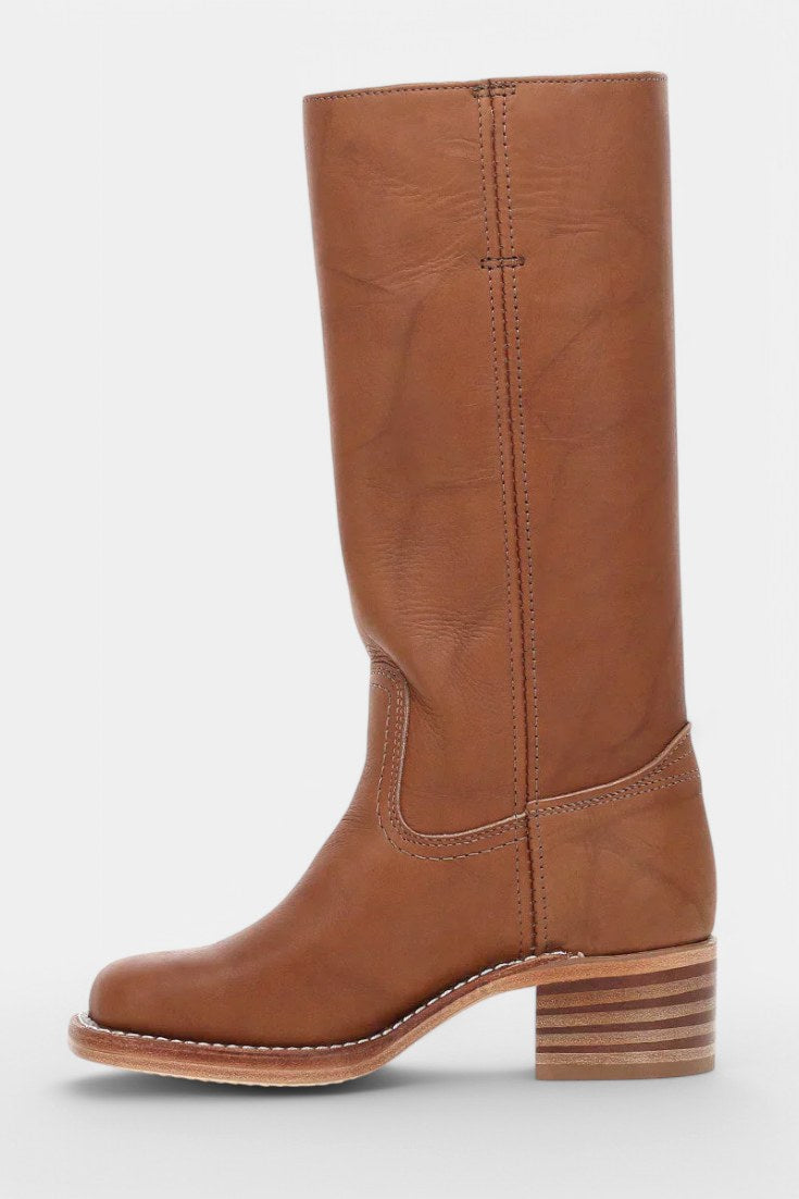 Millie | Women's Knee-High Leather Boots with Block Heel, Elegant Leather Boots | My Sweet Wardrobe