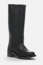 Millie | Women's Knee-High Leather Boots with Block Heel, Elegant Leather Boots | My Sweet Wardrobe