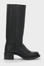 Millie | Women's Knee-High Leather Boots with Block Heel, Elegant Leather Boots | My Sweet Wardrobe