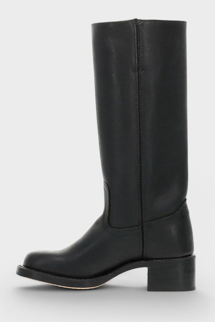 Millie | Women's Knee-High Leather Boots with Block Heel, Elegant Leather Boots | My Sweet Wardrobe