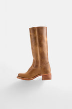 Millie | Women's Knee-High Leather Boots with Block Heel, Elegant Leather Boots | My Sweet Wardrobe