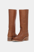 Millie | Women's Knee-High Leather Boots with Block Heel, Elegant Leather Boots | My Sweet Wardrobe